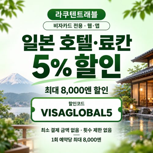 라쿠텐트래블 Visa 웹·앱 5% 할인코드